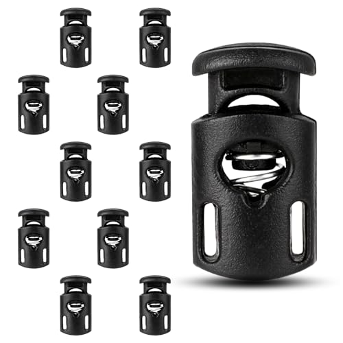 Bewudy 10 Stück Kordel Stopper Universal, Schwarz Kordelstopper 1 Loch, Zugkordel Stopper für bis Ø 5 mm Kordeln, Kordelklemme aus Kunststoff für Kordelzug Taschen Kleidung Rucksäcke Bastelbedarf Bewudy 10 Stück Kordel Stopper Universal, Schwarz Kordelstopper 1 Loch, Zugkordel Stopper für bis Ø 5 mm Kordeln, Kordelklemme aus Kunststoff für Kordelzug Taschen Kleidung Rucksäcke Bastelbedarf von Bewudy