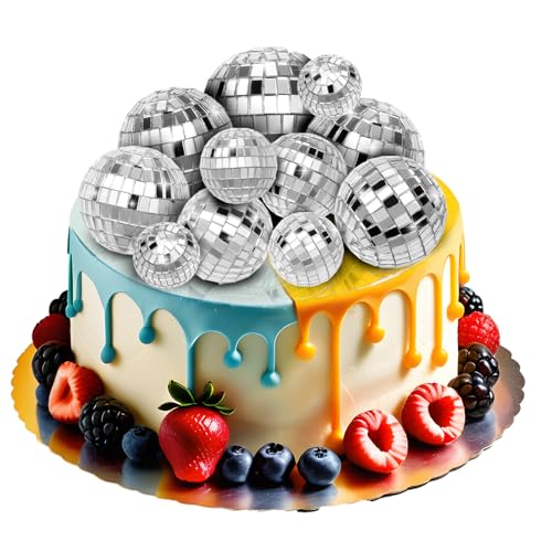 Bewudy 11 Stück Disco Kugel Cake Toppers, Silber Tortendeko Kugeln Spiegelkugel 6 Größen Discokugel Torten Deko Spiegel Ball Tortenaufleger für Partyzubehör Kuchen Dessert Dekoration Kuchendekoration Bewudy 11 Stück Disco Kugel Cake Toppers, Silber Tortendeko Kugeln Spiegelkugel 6 Größen Discokugel Torten Deko Spiegel Ball Tortenaufleger für Partyzubehör Kuchen Dessert Dekoration Kuchendekoration von Bewudy