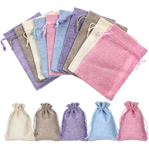 Bewudy 15 Stück Jutesäckchen mit Kordelzug, 15x10cm Säckchen Zum Befüllen Bunte Stoffsäckchen Kleine Leinensäckchen Geschenksäckchen Schmuckbeutel für Geburtstag Hochzeit Kinderparty (5 Farben) Bewudy 15 Stück Jutesäckchen mit Kordelzug, 15x10cm Säckchen Zum Befüllen Bunte Stoffsäckchen Kleine Leinensäckchen Geschenksäckchen Schmuckbeutel für Geburtstag Hochzeit Kinderparty (5 Farben) von Bewudy
