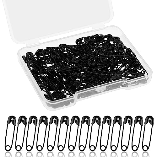 Bewudy Sicherheitsnadeln, 150 Stück Rostbeständig, 19mm Klein, Metall für Kleidung, Nähen, Säumen, Craft (Schwarz) von Bewudy