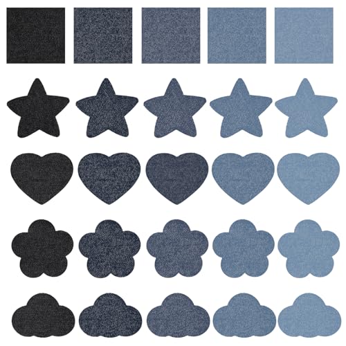 Bewudy 25 Jeans Bügelflicken, Mehrfarbig Flicken zum Aufbügeln mit Verschiedenen Mustern Aufbügelflicken Reparaturflicken Patches zum Aufbügeln für Jacken Taschen Lochreparatur Deko (Mit Nähset) Bewudy 25 Jeans Bügelflicken, Mehrfarbig Flicken zum Aufbügeln mit Verschiedenen Mustern Aufbügelflicken Reparaturflicken Patches zum Aufbügeln für Jacken Taschen Lochreparatur Deko (Mit Nähset) von Bewudy
