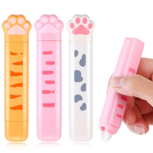 Bewudy 3 Stück 2in1 Korrekturroller und Klebebandroller, Doppelkopf Katzenpfoten Korrekturmaus Kleberoller, Correction Tape Aesthetic Mini für Sammelalbum DIY Studenten Büro Heimbüro Schule(3 Farben) Bewudy 3 Stück 2in1 Korrekturroller und Klebebandroller, Doppelkopf Katzenpfoten Korrekturmaus Kleberoller, Correction Tape Aesthetic Mini für Sammelalbum DIY Studenten Büro Heimbüro Schule(3 Farben) von Bewudy