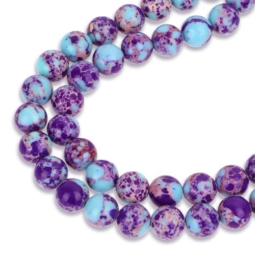 Bewudy 8 mm Naturstein Perlen, 47 Stück Runde Lila Edelstein Perlen, Bunte Perlen in großen Mengen für Armbänder Stifte Basteln Schmuckherstellung DIY Schmuck Basteln Bewudy 8 mm Naturstein Perlen, 47 Stück Runde Lila Edelstein Perlen, Bunte Perlen in großen Mengen für Armbänder Stifte Basteln Schmuckherstellung DIY Schmuck Basteln von Bewudy