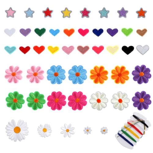 Bewudy 47 Stück Patches zum Aufbügeln Blumen, Stern Bügelflicken Blume Aufnäher Kinder Herz Flicken Aufbügeln Kinder Gänseblümchen Aufnäher zum Bunt Patches für Hut Jeans DIY-Zubehör Bewudy 47 Stück Patches zum Aufbügeln Blumen, Stern Bügelflicken Blume Aufnäher Kinder Herz Flicken Aufbügeln Kinder Gänseblümchen Aufnäher zum Bunt Patches für Hut Jeans DIY-Zubehör von Bewudy