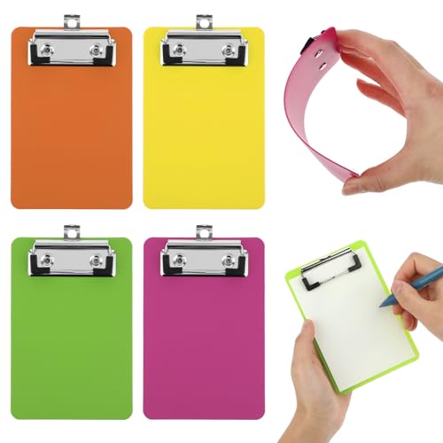 Bewudy 4pcs A6 Klemmbrett, 4x6inch Kunststoff-Klemmbrett mit Metalklemme Mini-Klemmbretter, Klemmbrett-Notizblöcke für Büroangestellte Studenten Lehrer Zwischenablage (15x10cm, Rot+Orange+Gelb+Grün) Bewudy 4pcs A6 Klemmbrett, 4x6inch Kunststoff-Klemmbrett mit Metalklemme Mini-Klemmbretter, Klemmbrett-Notizblöcke für Büroangestellte Studenten Lehrer Zwischenablage (15x10cm, Rot+Orange+Gelb+Grün) von Bewudy
