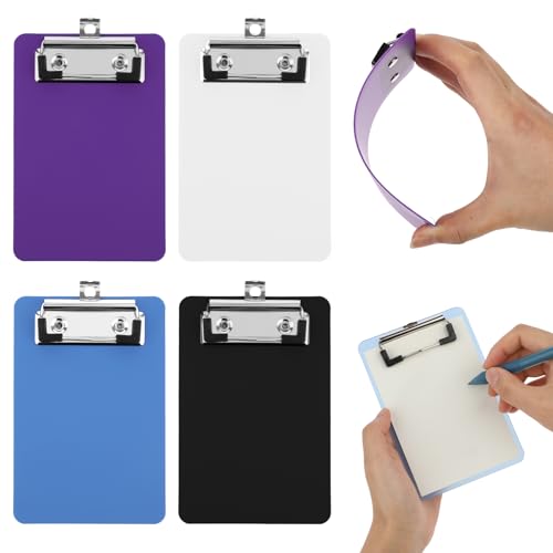 Bewudy 4pcs A6 Klemmbrett, 4x6inch Kunststoff-Klemmbrett mit Metalklemme Mini-Klemmbretter, Klemmbrett-Notizblöcke für Büroangestellte Studenten Lehrer Zwischenablage (15x10cm, Rot+Orange+Gelb+Grün) Bewudy 4pcs A6 Klemmbrett, 4x6inch Kunststoff-Klemmbrett mit Metalklemme Mini-Klemmbretter, Klemmbrett-Notizblöcke für Büroangestellte Studenten Lehrer Zwischenablage (15x10cm, Rot+Orange+Gelb+Grün) von Bewudy