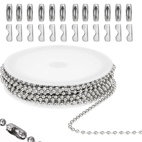 Bewudy 5M Edelstahl Kugelkette, Silber Perlen Rollenkette Mit 20 Passenden Anschlüssen Kugelkette, 2mm Durchmesser Kugelketten Verlängerungskette Für DIY-Schmuck Halsketten Armbänder Schlüsselanhänger Bewudy 5M Edelstahl Kugelkette, Silber Perlen Rollenkette Mit 20 Passenden Anschlüssen Kugelkette, 2mm Durchmesser Kugelketten Verlängerungskette Für DIY-Schmuck Halsketten Armbänder Schlüsselanhänger von Bewudy
