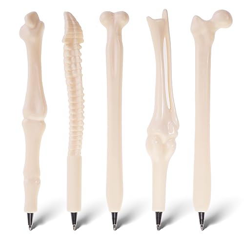Bewudy 5pcs Neuheit Knochen Kugelschreiber, Halloween-Kugelschreiber mit Knochen, 1.0mm Knochen Design Kugelschreiber Schwarz Tinte Kugelschreiber für Doktor Künstler Büro Briefpapier Geschenk Bewudy 5pcs Neuheit Knochen Kugelschreiber, Halloween-Kugelschreiber mit Knochen, 1.0mm Knochen Design Kugelschreiber Schwarz Tinte Kugelschreiber für Doktor Künstler Büro Briefpapier Geschenk von Bewudy
