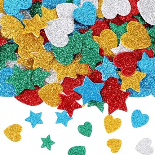 Bewudy 750 Stück Glitzernde Schaumstoff Aufkleber, Sterne Aufkleber Kinder Bunte Selbstklebend Glitze Herz Glitzer Sticker Moosgummi Stickers Glitter Sticker Kinder Für Wand Dekoration Basteln Bewudy 750 Stück Glitzernde Schaumstoff Aufkleber, Sterne Aufkleber Kinder Bunte Selbstklebend Glitze Herz Glitzer Sticker Moosgummi Stickers Glitter Sticker Kinder Für Wand Dekoration Basteln von Bewudy