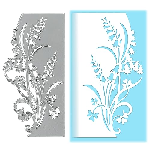 Bewudy Blume Blatt Metall Stanzformen, Maiglöckchen Spitze Glocken Rand Schneiden stirbt, schneiden Schablonen Prägung Stanzschablonen für DIY Prägung Fotorahmen Dekorative Christmas Geschenk von Bewudy