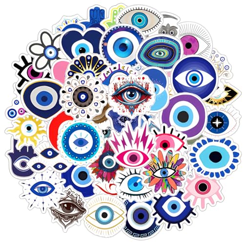 Bewudy Evil Eye Aufkleber, 60 Stück Laptop Sticker, Wasserdicht Ästhetisch Sticker für Wasserflasche Skateboard Scrapbooking Auto Motorrad Gitarre Koffer Gepäck Aufkleber Bewudy Evil Eye Aufkleber, 60 Stück Laptop Sticker, Wasserdicht Ästhetisch Sticker für Wasserflasche Skateboard Scrapbooking Auto Motorrad Gitarre Koffer Gepäck Aufkleber von Bewudy