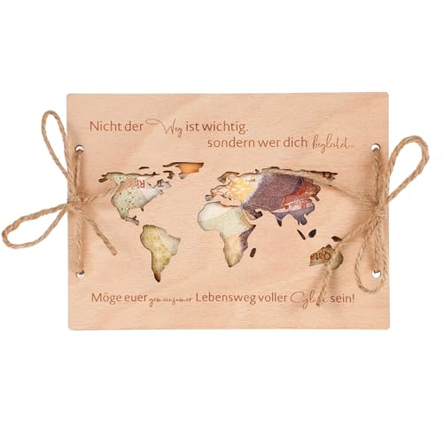 Bewudy Geldgeschenk Hochzeit, Hochzeitsgeschenke Für Brautpaar Geldgeschenk Grußkarte Aus Holz Weltkarte Verpackungen Grußkarte Hochzeitskarte Geldgeschenke Verpackung Hochzeitsgeschenk Geld von Bewudy