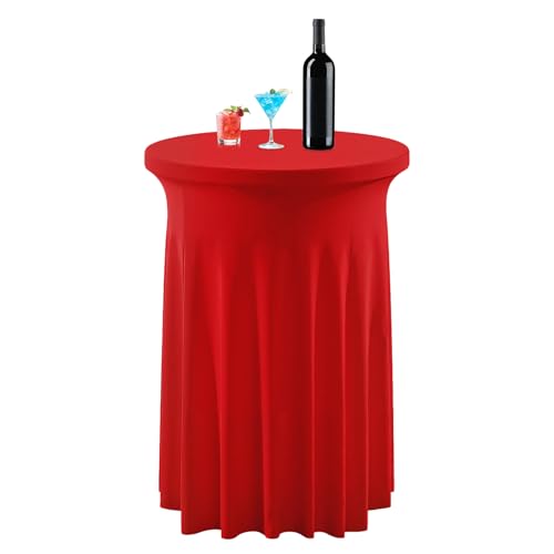 Bexdug Cocktail-Tischdecke, Spandex, rund, für Weihnachten, Party-Tischdecken, dehnbare Bankett-Dekoration für festliche Geburtstage, Zuhause, Restaurant, Pub, Bistro, drinnen und draußen von Bexdug