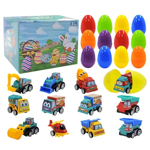 Bexdug Gefüllte Ostereier mit Spielzeug, vorgefüllte Ostereier, Lustige Eischlämmspielzeug, Bildungsbaufahrzeug, Auto für Kinder im Alter von 3 bis 8 Jahren zurückziehen Bexdug Gefüllte Ostereier mit Spielzeug, vorgefüllte Ostereier, Lustige Eischlämmspielzeug, Bildungsbaufahrzeug, Auto für Kinder im Alter von 3 bis 8 Jahren zurückziehen von Bexdug