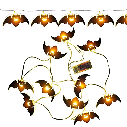 Bexdug Halloween-Kürbis-Hexe- -Schnur-Lichter | 6,5 Fuß Halloween Beleuchtete Kürbisse Hexen Fledermäuse 10 LEDs Dekorationen - Batteriebetriebene Lichterketten Halloween Decor Bexdug Halloween-Kürbis-Hexe- -Schnur-Lichter | 6,5 Fuß Halloween Beleuchtete Kürbisse Hexen Fledermäuse 10 LEDs Dekorationen - Batteriebetriebene Lichterketten Halloween Decor von Bexdug