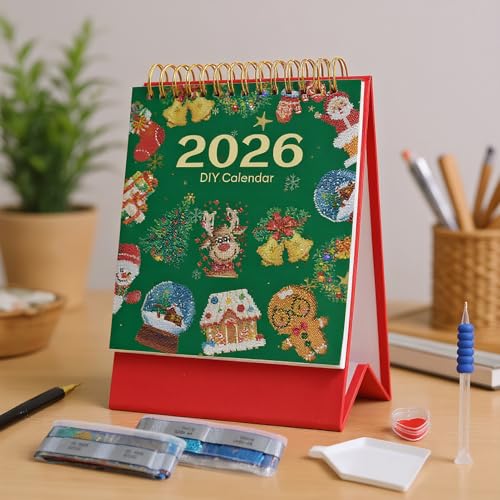Bexdug -Kunst Schreibtischkalender,2026 Stehkalender Bastelset Mit Malen | Bastelbedarf Schreibtischplaner für Wanddeko Anfänger Tisch Eingangsbereich Bexdug -Kunst Schreibtischkalender,2026 Stehkalender Bastelset Mit Malen | Bastelbedarf Schreibtischplaner für Wanddeko Anfänger Tisch Eingangsbereich von Bexdug