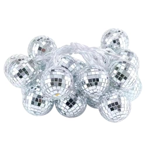 Bexdug LED-Disco-Spiegelkugeln | Wiederaufladbare Lichterketten mit funkelnden Spiegelkugeln,Außenbeleuchtungsprodukte für Balkon, Fenster, Treppen, Flur, Weihnachtsbaum von Bexdug