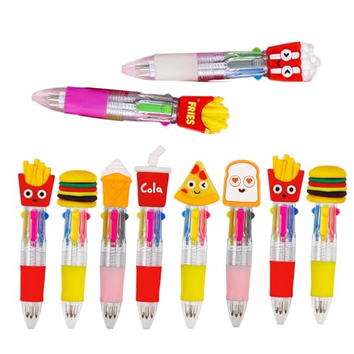 Bexdug Mehrfarbige Gelschreiber, 4-farbige Kugelschreiber, einziehbar, glattes Schreibzubehör, wischfest, Schreibwaren für Zuhause, Schule, Studenten, Kinder, Schüler von Bexdug