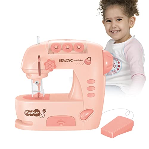 Bexdug Mini-Nähmaschine, Kinder-Nähmaschine, tragbare Nähmaschinen für Anfänger, Mädchen, Jungen, Mini-Nähmaschine mit Handbuch, Tuch, Nadeleinfädler, Lineal von Bexdug