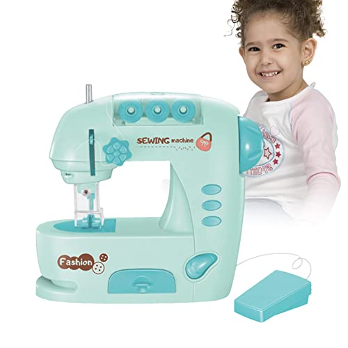 Bexdug -Nähmaschine, Kinder-Nähmaschine, tragbare Nähmaschinen für Anfänger, Mädchen, Jungen, Nähmaschine mit Handbuch, Tuch, Nadeleinfädler, Lineal von Bexdug