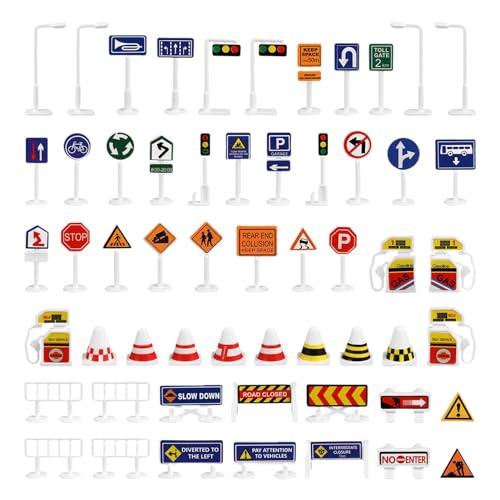 Bexdug Verkehrszeichen für Kinder Spielen, Verkehrszeichen-Spielzeug für Kinder - Straßenschild-Spielzeug-Spielset für Kinder | TKids Spielen Verkehrszeichen für draußen, zu Hause, in der Schule, im von Bexdug