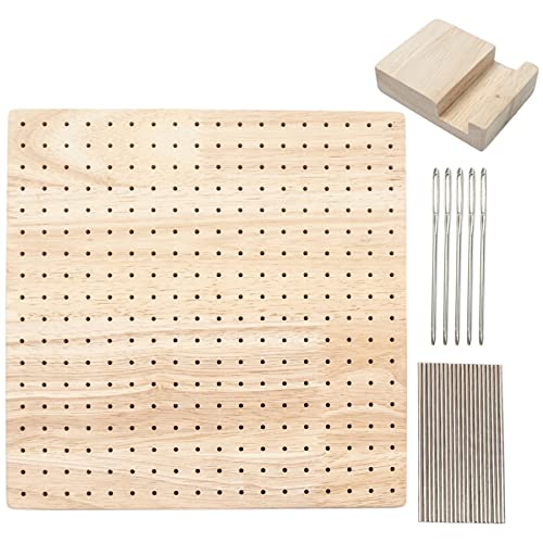 Locking Board for Granny Square - Locking Board Crochet Wood and Crochet Projects, Handmade Needle Tip Board, 324 Small Holes Knitting Stand Pads Craft Gifts von Bexdug