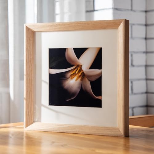 Beydodo Bilderrahmen 33x33 CM Holz Einzeln, Holzrahmen Eiche Hell Quadratisch Bilderrahmen für Fotos, Poster und Puzzle von Beydodo