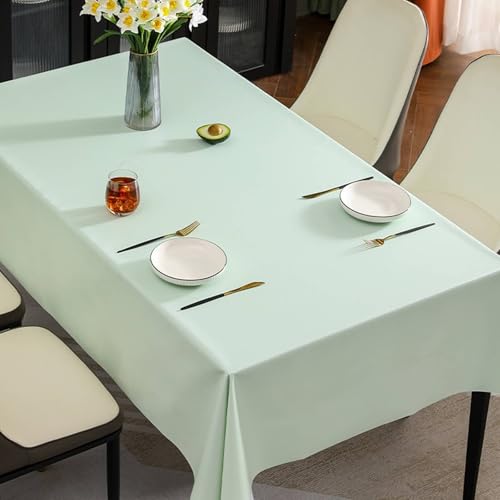 Beydodo Tischdecke Abwaschbar 120x170 Modern, Tischtuch PVC Minzgrün Einfarbig Tischdecke Wasserdicht für Garten Esstisch von Beydodo