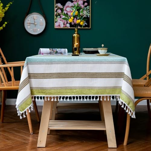 Beydodo Tischtuch Outdoor Wetterfest, Tischdecke 110x170 mit Streifen Motiv Nordisch Garten Tischdecken für Draußen von Beydodo