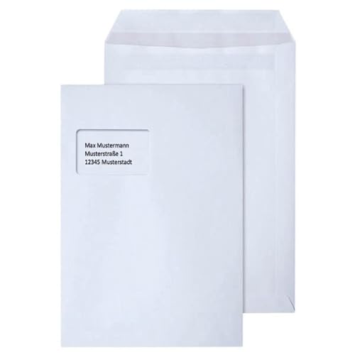 50 x C4 Versandtaschen von Beyond Dreams - Umschläge weiß mit Fenster - A4 Briefumschlag - selbstklebend - 100 g/m² - 229x324mm (C4) von Beyond Dreams