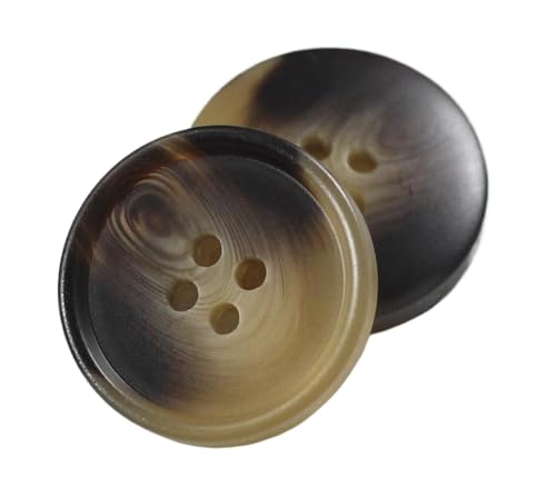 10 Stück Vier-Ösen-Knöpfe aus Kunstharz, 15 mm bis 30 mm (Nr. 10 Kaffee, 18 mm, 10 Stück) von Bfjpofi