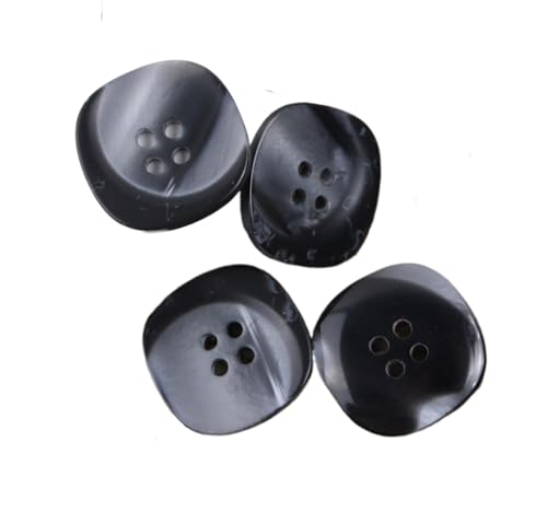 10 Stück quadratische, gebogene Harzknöpfe, 15 mm bis 30 mm (dunkelgrau, 21,5 mm, 10 Stück) von Bfjpofi