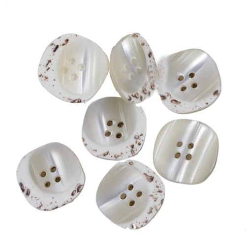 10 quadratische, gebogene Harzknöpfe, 15 mm bis 30 mm (Beige, 28 mm, 10 Stück) von Bfjpofi