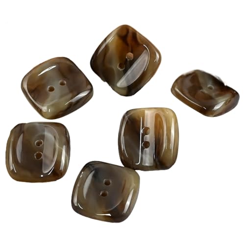 10 quadratische Harzknöpfe, 27,5 mm/37 mm (Kaffee, 37 mm, 10 Stück) von Bfjpofi