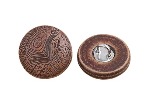 10 runde Holzknöpfe, 12,5 mm und 15 mm (Nr. 2 Kaffee, 12,5 mm, 10 Stück) von Bfjpofi