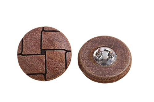10 runde Holzknöpfe, 12,5 mm und 15 mm (Nr. 3, Kaffee, 12,5 mm, 10 Stück) von Bfjpofi