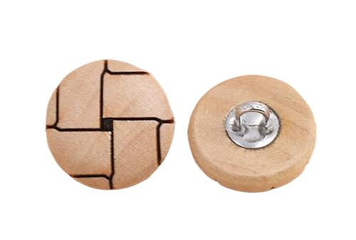 10 runde Holzknöpfe, 12,5 mm und 15 mm (Nr. 4 Hellbraun, 12,5 mm, 10 Stück) von Bfjpofi