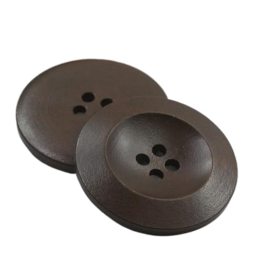 10 runde Holzknöpfe 18 mm bis 38 mm (dunkelbraun, 30 mm, 10 Stück) von Bfjpofi