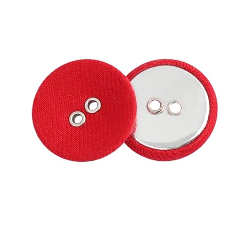 10 runde Stoffknöpfe, 11 mm bis 23 mm (Nr. 2 rot, 15 mm, 10 Stück) von Bfjpofi
