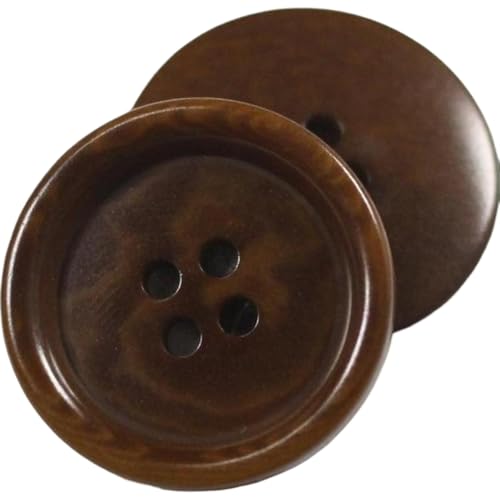 10 runde Vintage-Knöpfe mit vier Löchern, 15 mm - 25 mm (3 Kaffee, 18 mm, 10 Stück) von Bfjpofi