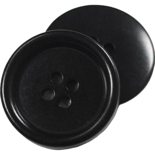 10 runde Vintage-Knöpfe mit vier Löchern, 15 mm - 25 mm (3 schwarz, 23 mm, 10 Stück) von Bfjpofi