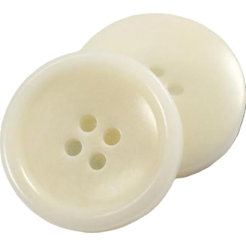 10 runde Vintage-Knöpfe mit vier Löchern, 15 mm - 25 mm (5 Beige, 20 mm, 10 Stück) von Bfjpofi