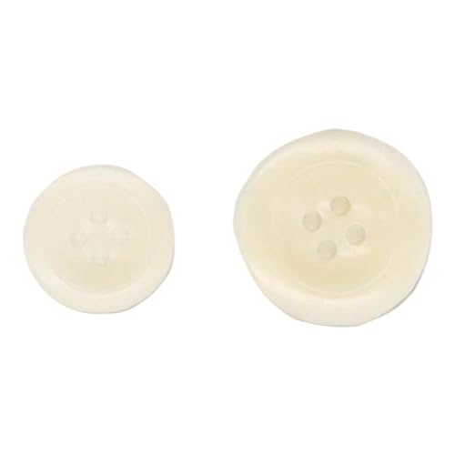 10 runde Vintage-Knöpfe mit vier Löchern, 15 mm - 25 mm (6 Beige, 23 mm, 10 Stück) von Bfjpofi