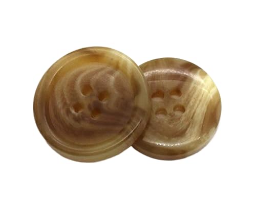 10 schwarze runde Harzknöpfe 15 mm bis 25 mm (Beige, 20 mm, 10 Stück) von Bfjpofi