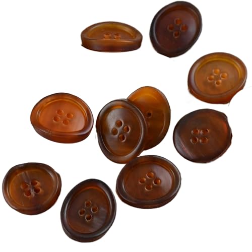 4 x unregelmäßige Hornknöpfe, 20 mm, 25 mm (Kaffee, 20 mm, 4 Stück) von Bfjpofi