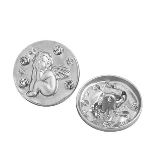 6 Metallknöpfe, 17 mm (1#Silber, 17 mm, 6 Stück) von Bfjpofi