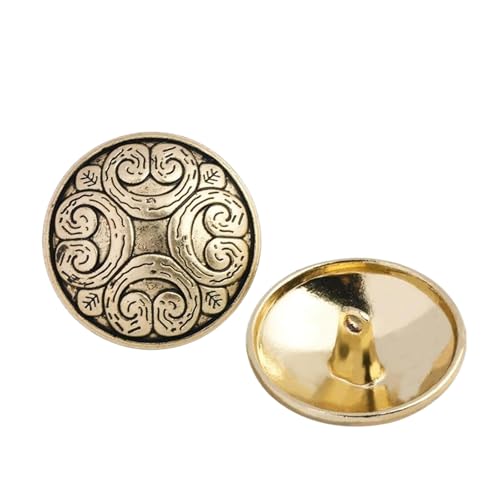 6 Metallknöpfe, 17 mm (Nr. 11 Hellgold, 17 mm, 6 Stück) von Bfjpofi