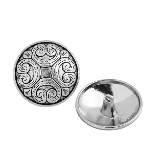 6 Metallknöpfe, 17 mm (Nr. 2, Silber, 17 mm, 6 Stück) von Bfjpofi