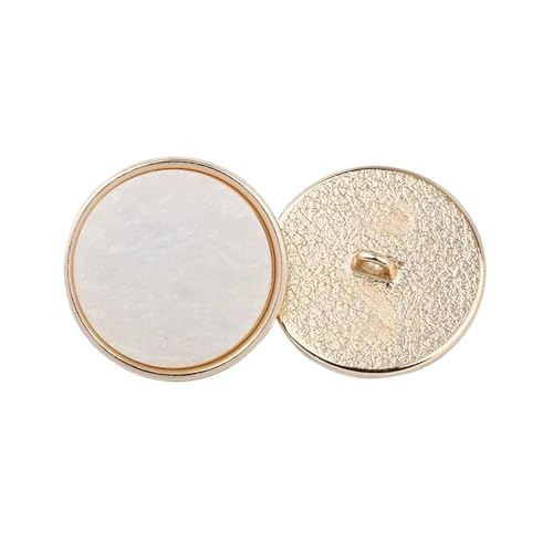 6 farbige Metallknöpfe, 18 - 25 mm (Beige, 20 mm, 6 Stück) von Bfjpofi