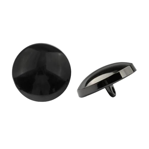 6 flache Metallknöpfe, 10 mm bis 25 mm (Nr. 12, Schwarz, 23 mm, 6 Stück) von Bfjpofi